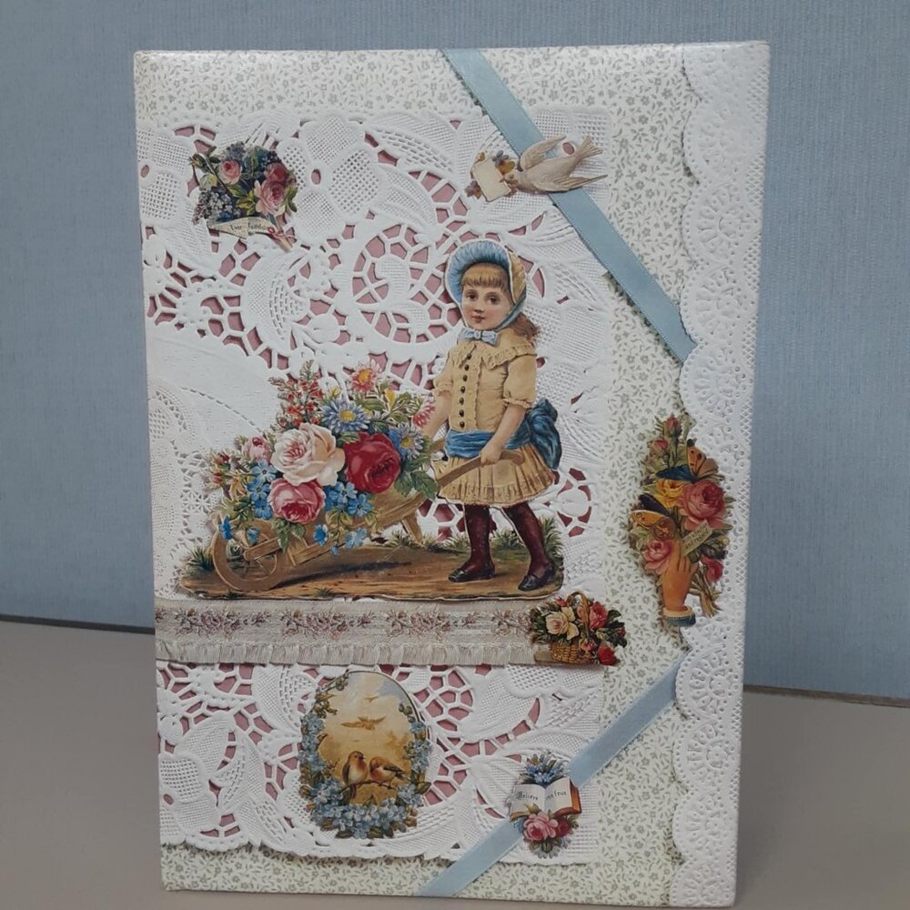 VTG CR Gibson Romantic Floral Victorian Style photo album Kathy Orr - 60 Photos